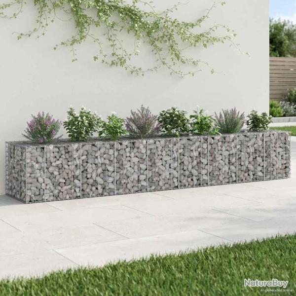 Lit sur�lev� gabion 2 pcs Argent� 340 x 60 x 55 cm