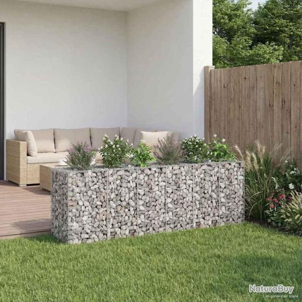 Lit sur�lev� gabion 2 pcs Argent� 250 x 50 x 80 cm