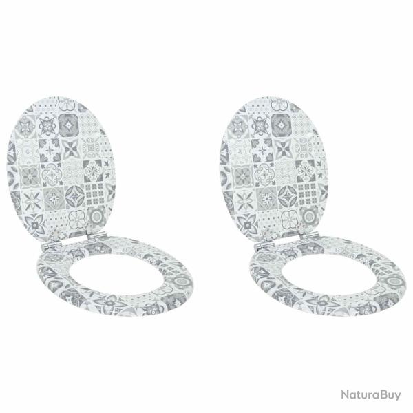 Si�ge de toilette � fermeture douce 2 pcs 44 x 38 cm