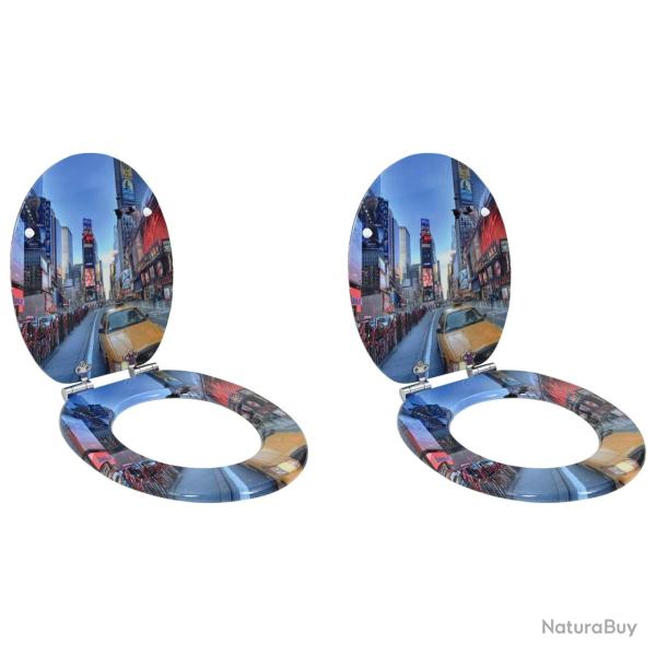 Si�ge de toilette � fermeture douce 2 pcs Multicolore