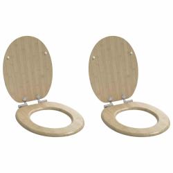 Si&egrave;ge de toilette &agrave; fermeture douce 2 pcs Couleur bambou clair