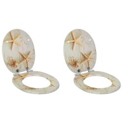 Si&egrave;ge de toilette &agrave; fermeture douce 2 pcs Jaune et blanc