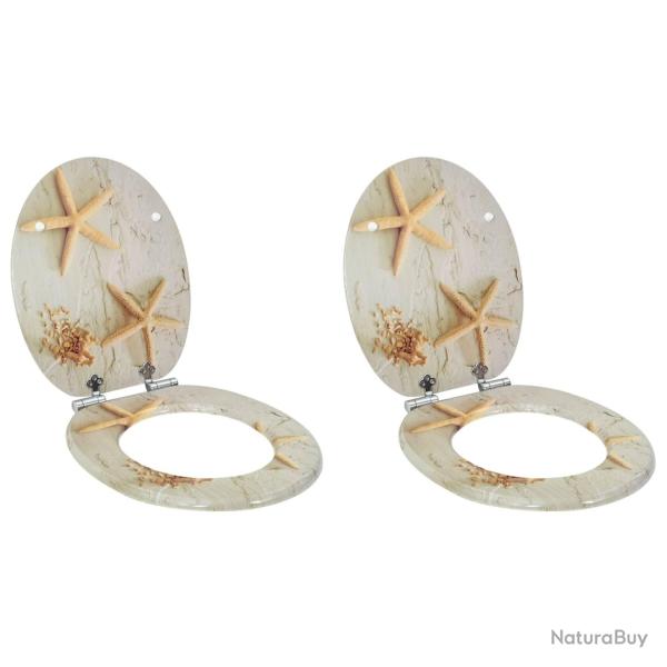 Si�ge de toilette � fermeture douce 2 pcs Jaune et blanc