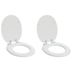 Si&egrave;ge de toilette &agrave; fermeture douce 2 pcs Blanc 44 x 38 cm