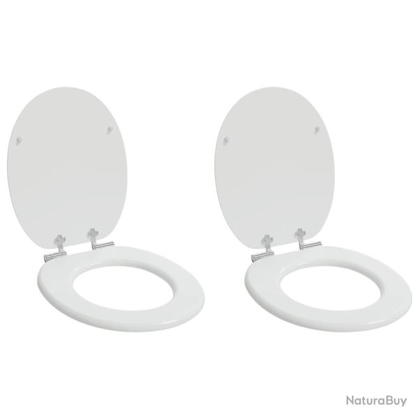 Si�ge de toilette � fermeture douce 2 pcs Blanc 44 x 38 cm