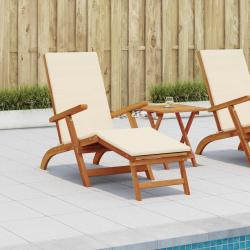 Chaise longue inclinable et pliable 2 pcs Cr&egrave;me blanc