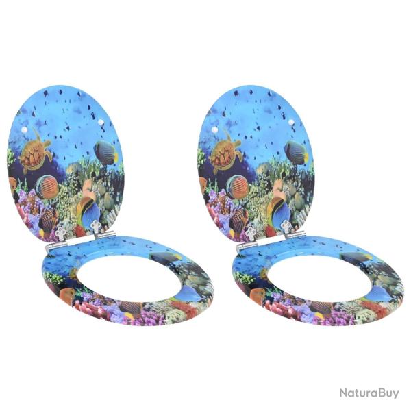 Si�ge de toilette � fermeture douce 2 pcs Bleu profond de mer