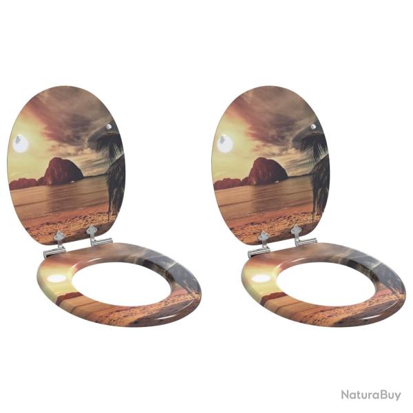 Si�ge de toilette � fermeture douce 2 pcs Orange 44 x 38 cm