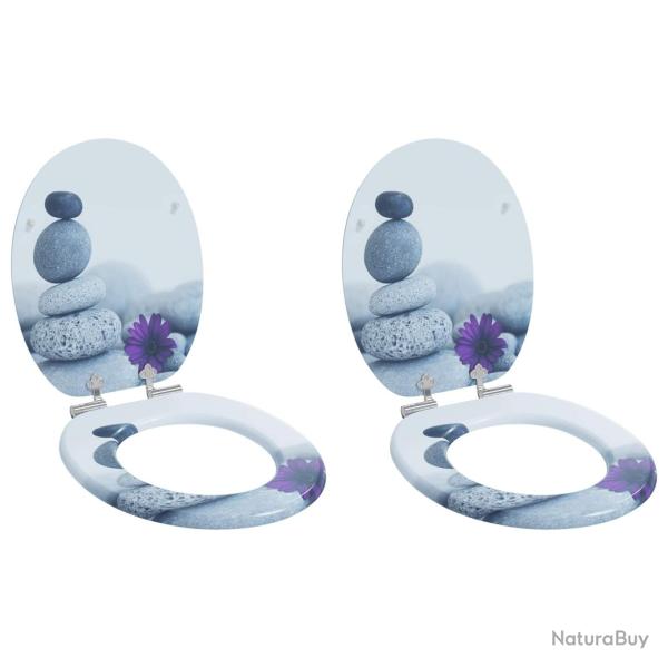 Si�ge de toilette � fermeture douce 2 pcs Gris 44 x 38 cm