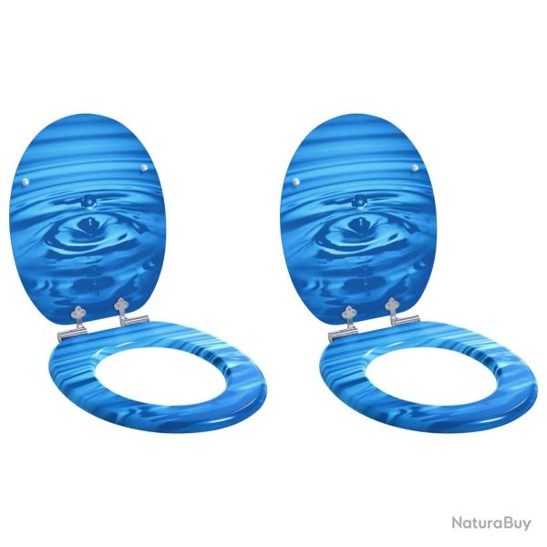 Si�ge de toilette � fermeture douce 2 pcs Goutte bleue