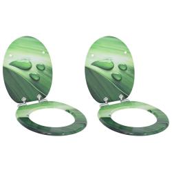 Si&egrave;ge de toilette &agrave; fermeture douce 2 pcs Goutte verte