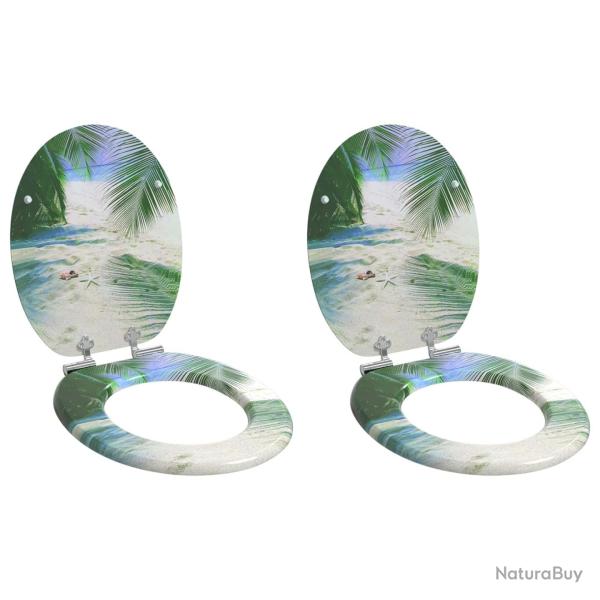 Si�ge de toilette � fermeture douce 2 pcs Vert 44 x 38 cm