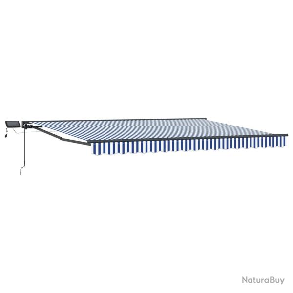 Cadre de store manuel avec LEDs Bleu et Blanc 4 � 3,5 m