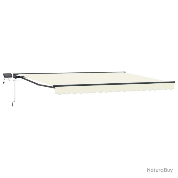 Cadre de store manuel avec LEDs Cr�me 4 � 3,5 m