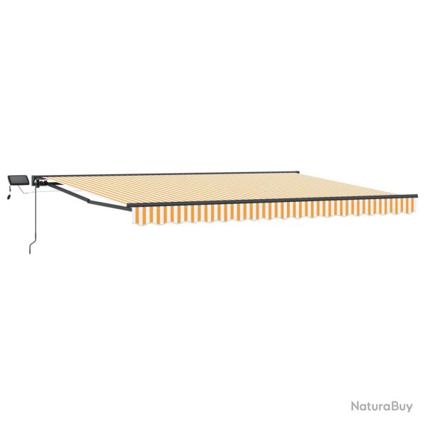 Cadre de store manuel avec LEDs Jaune et blanc 4 � 3,5 m