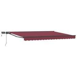 Cadre de store manuel avec LEDs Bordeaux 4 &times; 3,5 m