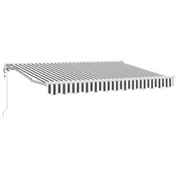 Auvent r&eacute;tractable &eacute;lectrique Anthracite et blanc 3,5 x 2,5 m