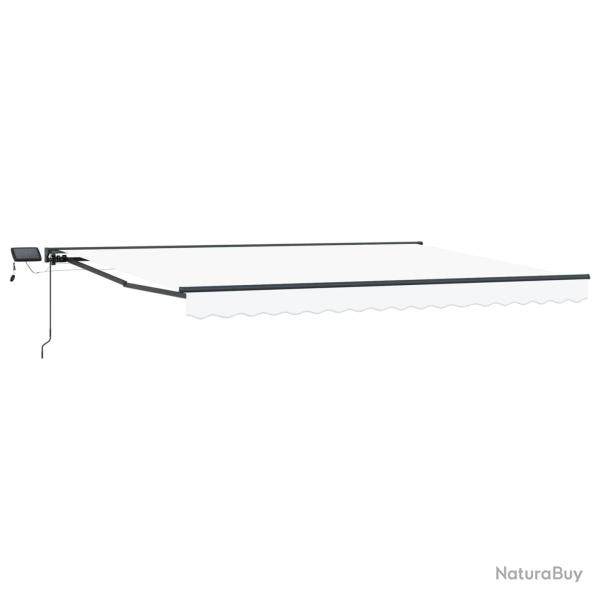 Cadre de store manuel avec LEDs Blanc 4 � 3,5 m