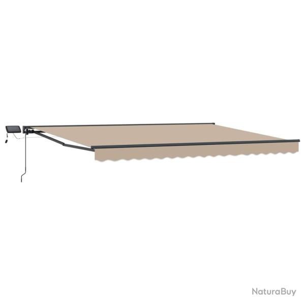 Cadre de store manuel avec LEDs Beige 4 � 3,5 m