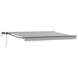 Cadre de store manuel avec LEDs Anthracite et blanc 4 &times; 3,5 m