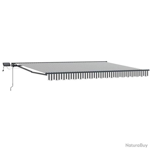 Cadre de store manuel avec LEDs Anthracite et blanc 4 � 3,5 m