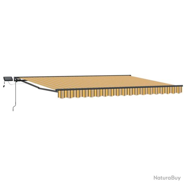 Cadre de store manuel avec LEDs Jaune et Gris 4 � 3 m