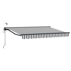 Auvent r&eacute;tractable &eacute;lectrique Anthracite et blanc 2,5 x 2 m