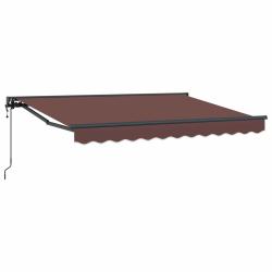 Auvent r&eacute;tractable &eacute;lectrique Marron 3,5 x 2 m