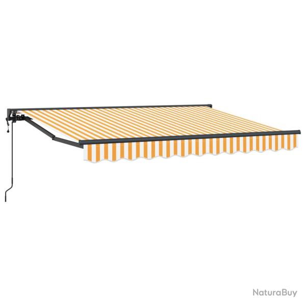 Auvent r�tractable �lectrique Jaune et blanc 3,5 x 2 m