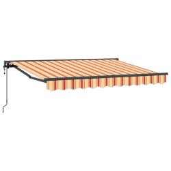 Auvent r&eacute;tractable &eacute;lectrique Jaune, Orange et Blanc 3,5 x 2 m