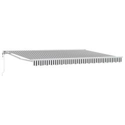 Auvent r&eacute;tractable &eacute;lectrique Anthracite et blanc 4 &times; 3 m