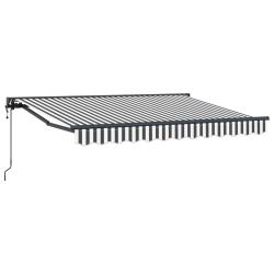 Auvent r&eacute;tractable &eacute;lectrique Anthracite et blanc 3,5 x 2 m