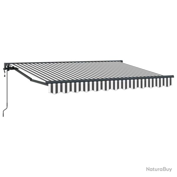 Auvent r�tractable �lectrique Anthracite et blanc 3,5 x 2 m