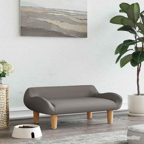 Lit pour chien taupe 70x40x24 cm tissu