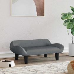 Lit pour chien gris fonc&eacute; 70x40x24 cm velours