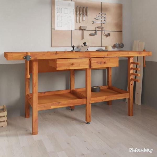 �tabli avec tiroirs et �taux 192x62x83 cm Bois massif d'acacia