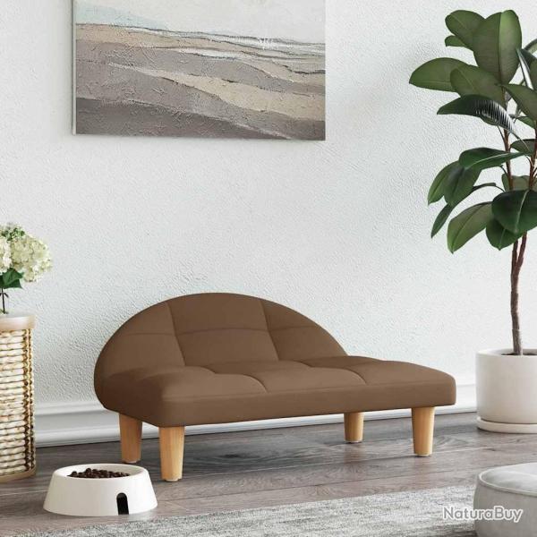 Lit pour chien marron 70x52x30 cm tissu