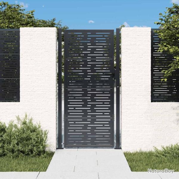 Portail de jardin Anthracite 100x175 cm Acier Design carr�