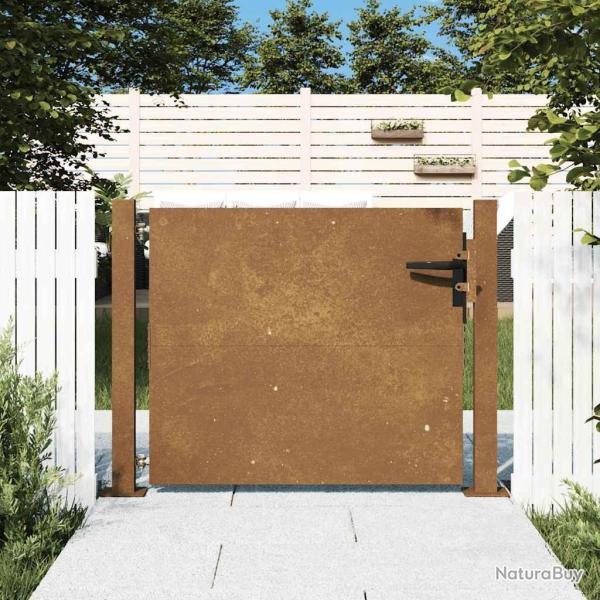 Portail de jardin 100x75 cm en acier Corten