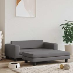Lit pour chien avec extension gris 100x50x30 cm similicuir