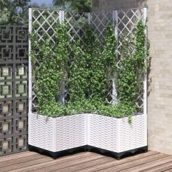 Jardini&egrave;re avec treillis Blanc 80x80x136 cm PP