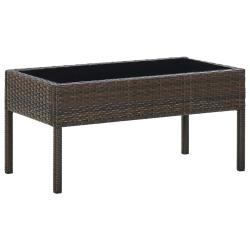Table de jardin Marron 75x40x37 cm R&eacute;sine tress&eacute;e