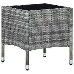 Table de jardin Gris 40x40x45 cm R&eacute;sine tress&eacute;e