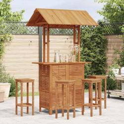 Table de bar d'ext&eacute;rieur avec toit 113x106x217 cm Bois d'acacia