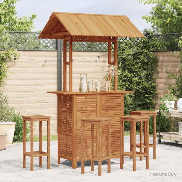 Table de bar d'ext�rieur avec toit 113x106x217 cm Bois d'acacia