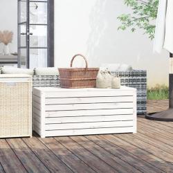 Bo&icirc;te de jardin blanc 101x50,5x46,5 cm bois massif de pin