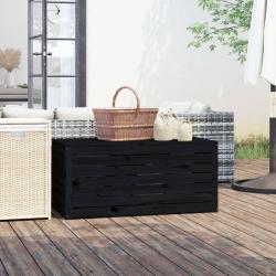 Bo&icirc;te de jardin noir 101x50,5x46,5 cm bois massif de pin