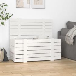 Bo&icirc;te de rangement Blanc 91x40,5x42 cm Bois massif de pin
