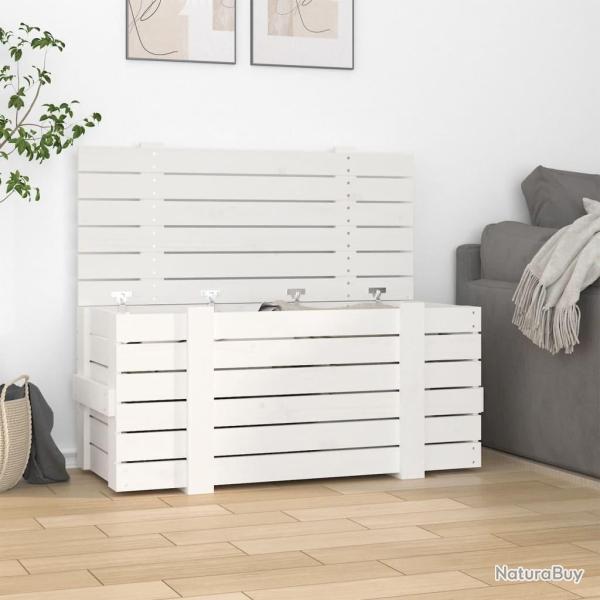 Bo�te de rangement Blanc 91x40,5x42 cm Bois massif de pin