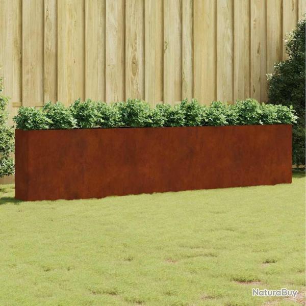 Lit sur�lev� de jardin 360x40x80 cm acier corten